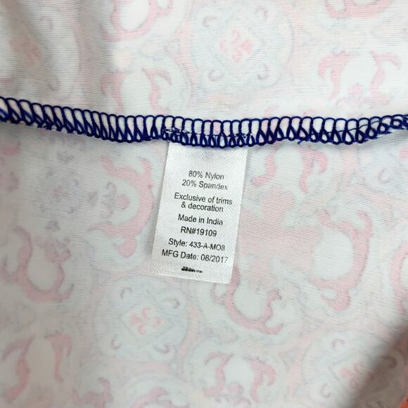 Cabana Life Long Sleeve Rash Guard Pink Blue Swim Top Women's XL - Picture 8 of 9